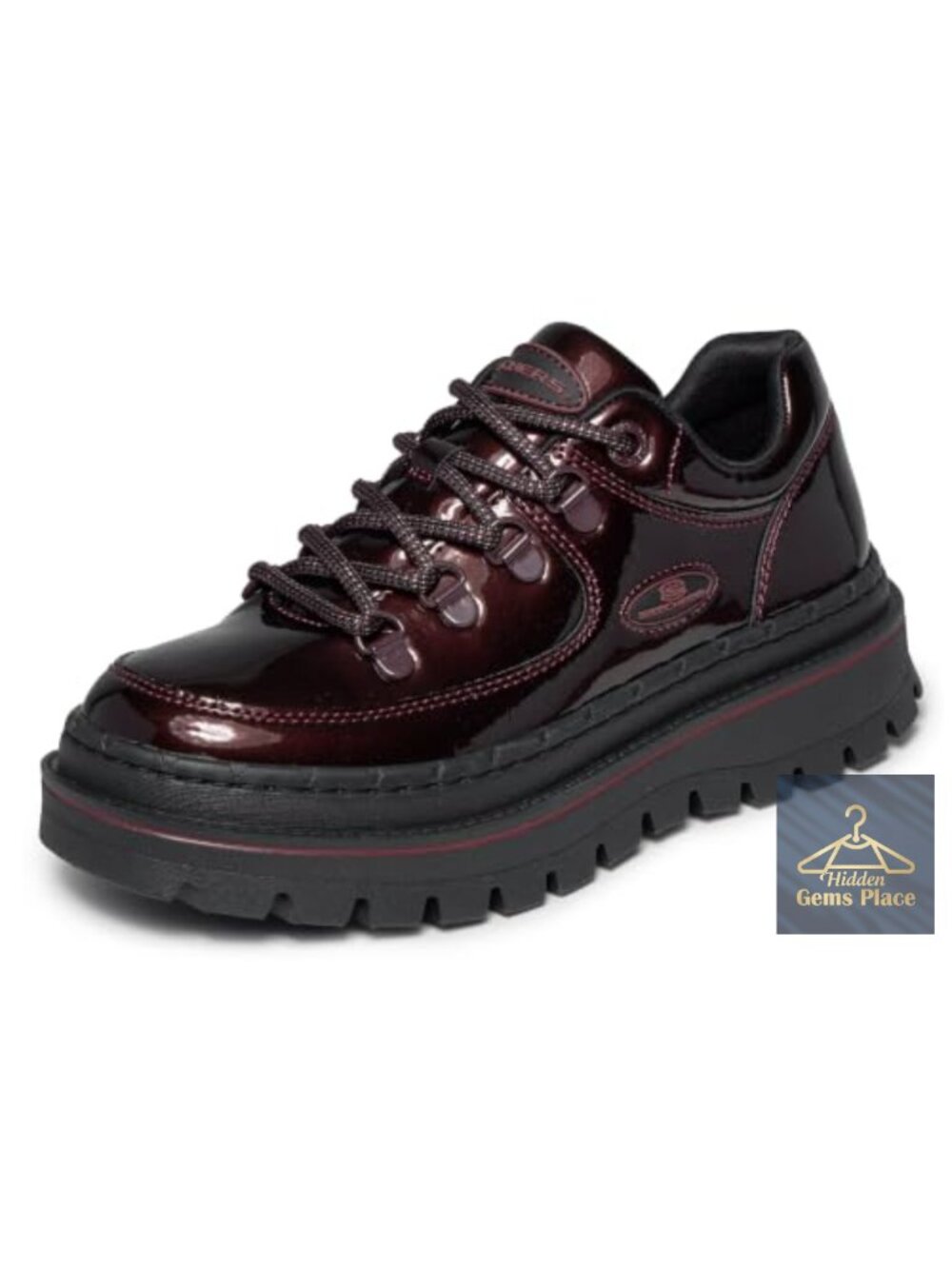 Patent Leather Platform Sneaker Boots with Memory Foam Insole